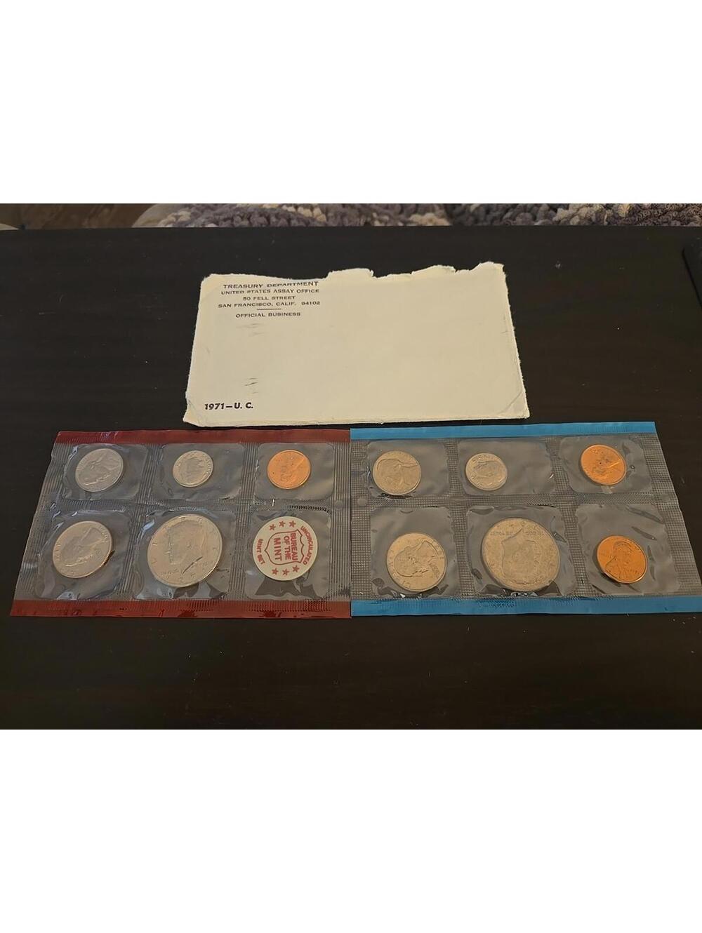 1971 P&D COMPLETE U.S.-MINT SET-11 COIN SET,INCLUDES ALL ORIGINAL ENVELOPE